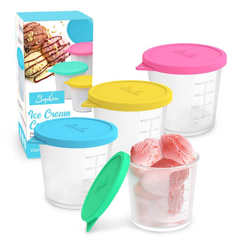 SOPHICO ice cream pint container with see-through design for easy content identification