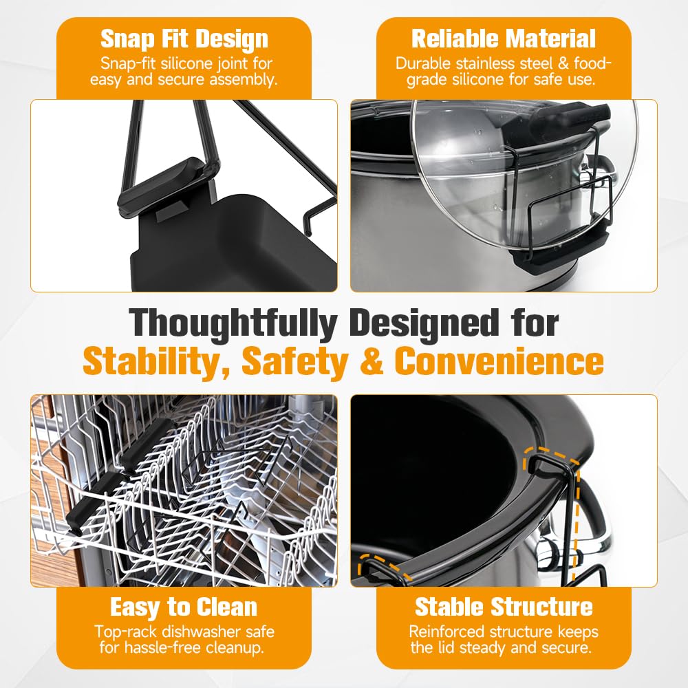 SOPHICO lid holder is dishwasher safe for easy cleaning after meals.