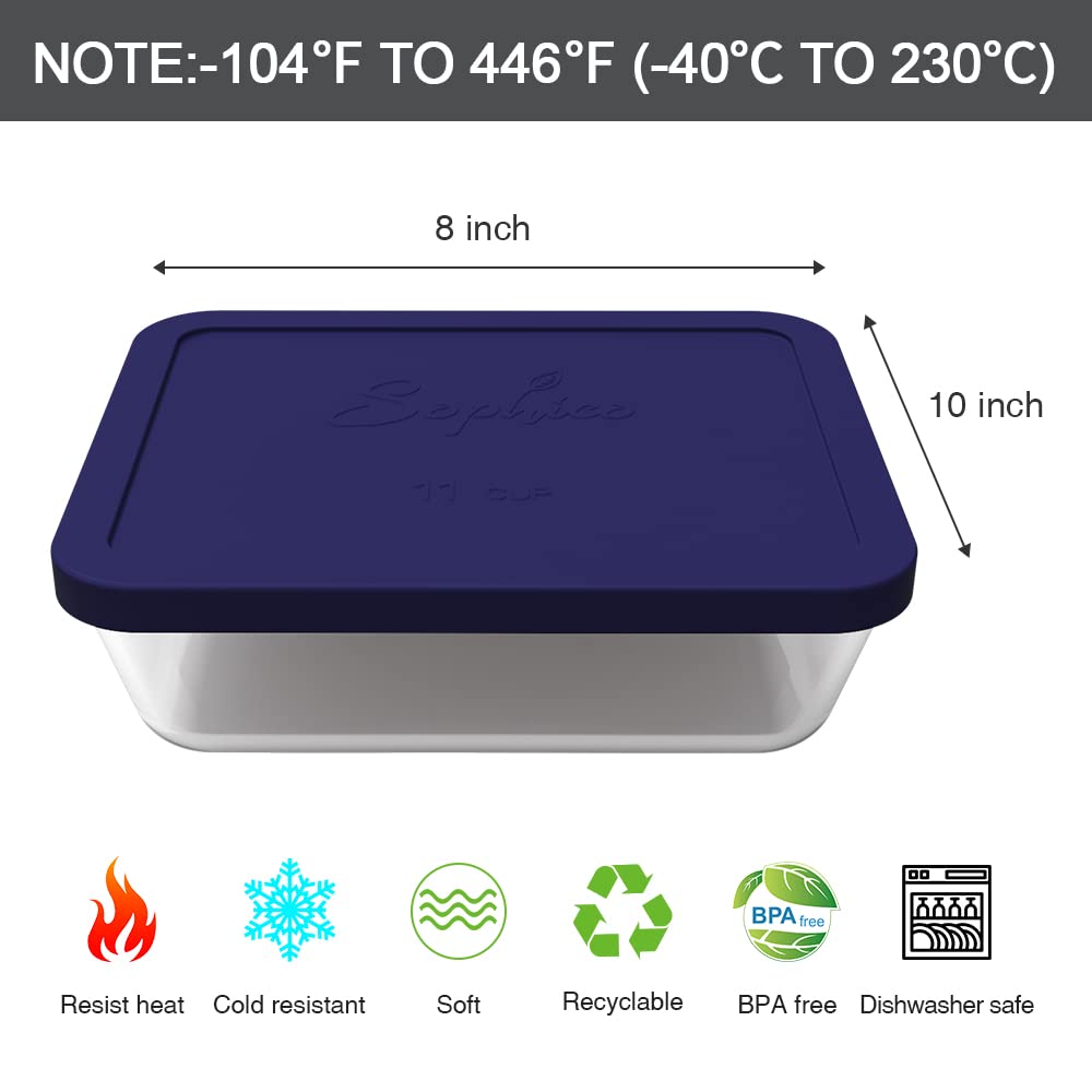 SOPHICO navy 2-pack silicone lids with hanging hole for easy storage.
