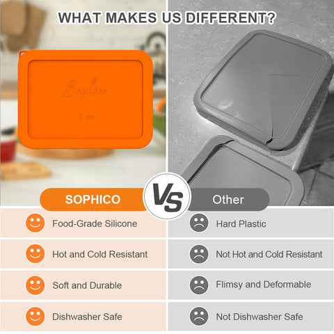 SOPHICO 3 cup lid on Pyrex 7210-PC offers reliable temperature-ready coverage.