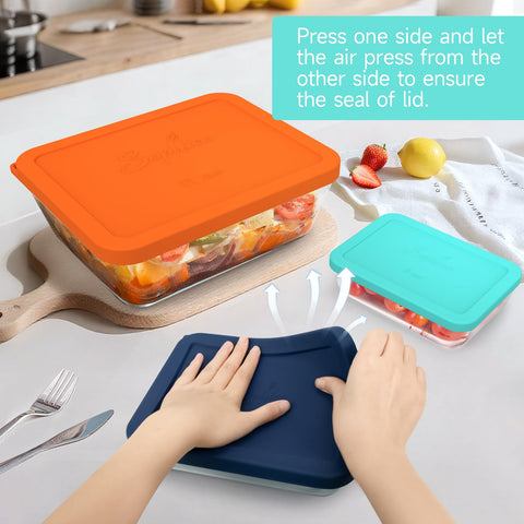 SOPHICO rectangle silicone lids keep bowls organized and easy to stack