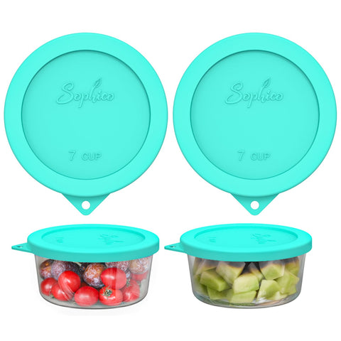 SOPHICO mint round silicone storage cover seals 6-7 cup bowls for freshness