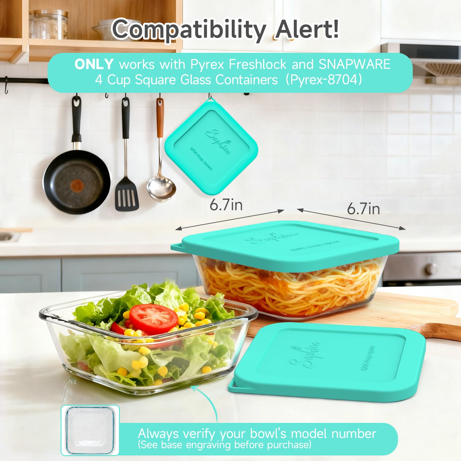 SOPHICO silicone lids with airtight seal prevent spills and odors during storage.