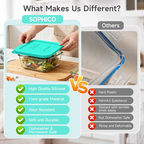 SOPHICO silicone lids are dishwasher safe for easy cleanup after meals.