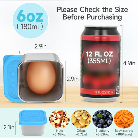 SOPHICO 6-pack snack containers ideal for daycare, school, and travel.
