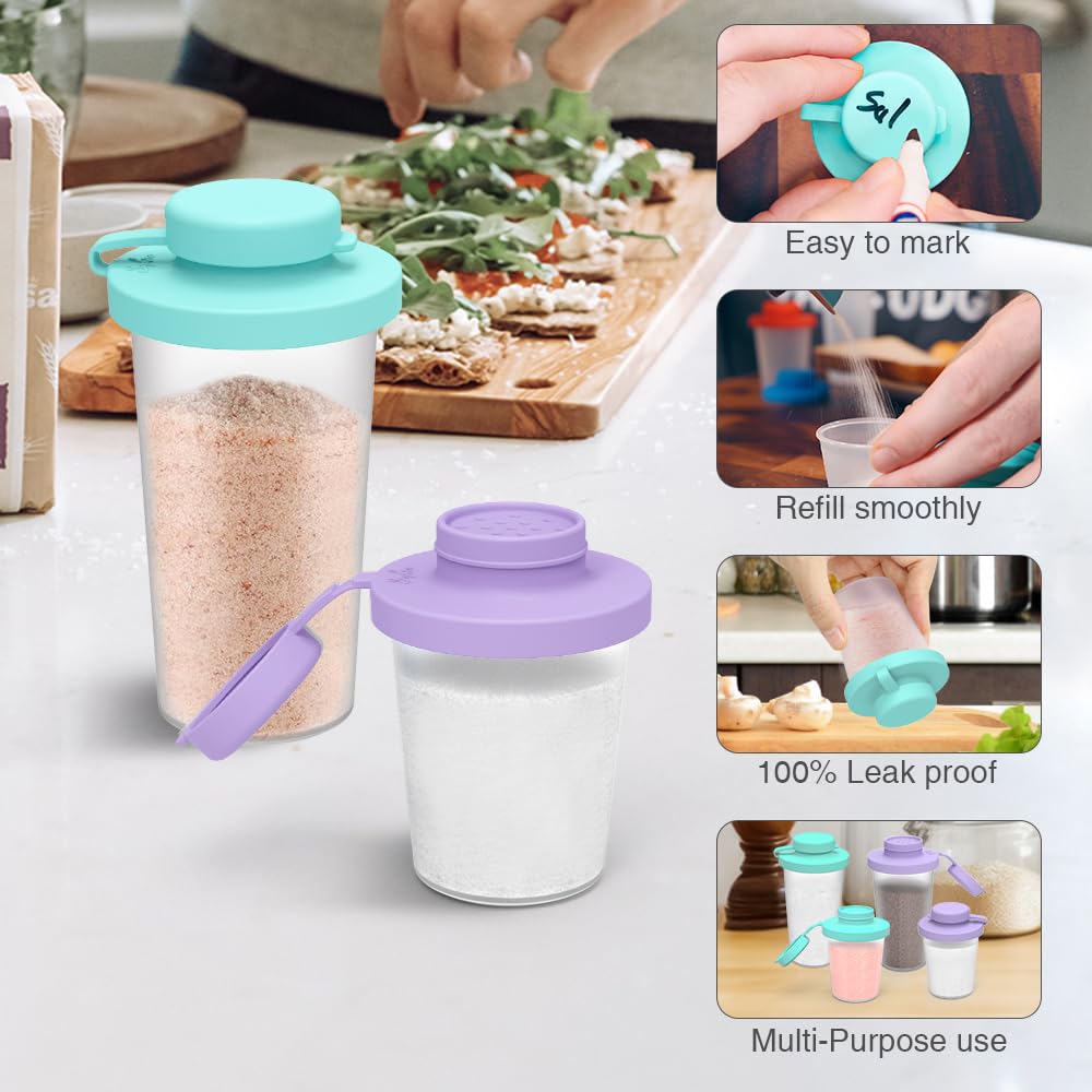 Sophico shakers with transparent body to see contents at a glance.