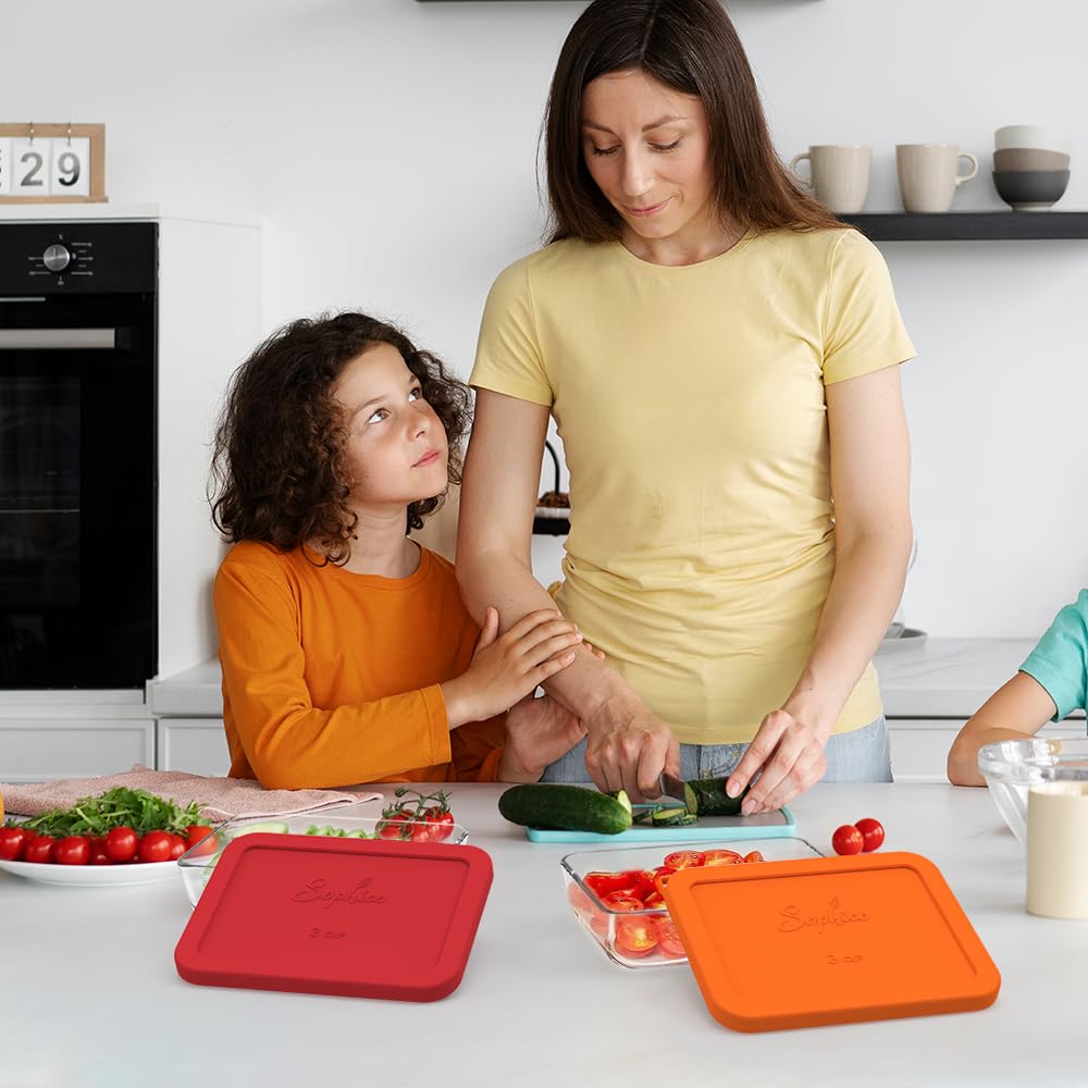 SOPHICO two-pack silicone lids provide reliable coverage for Pyrex bowls