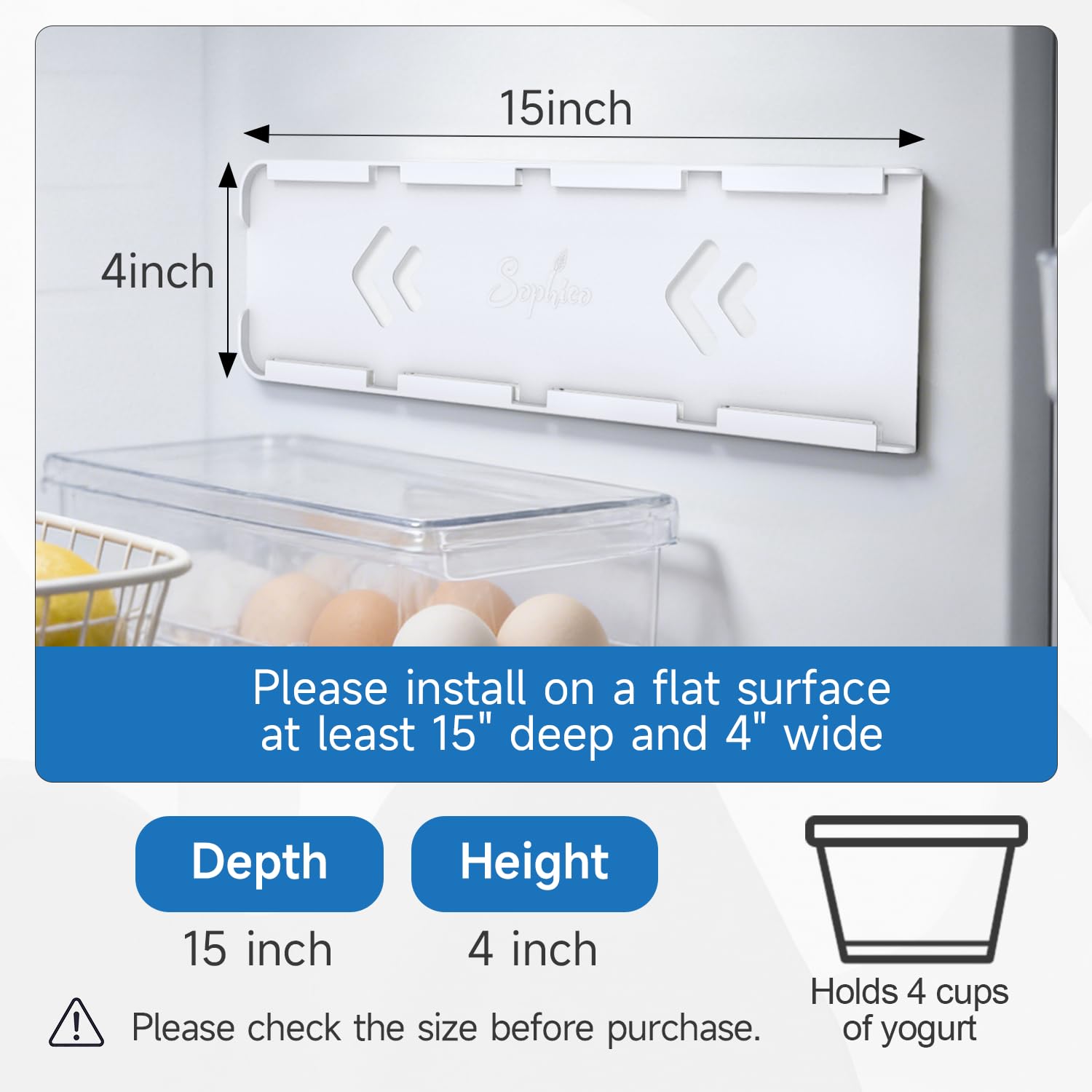 SOPHICO adhesive-tapes close-up demonstrates secure fridge installation