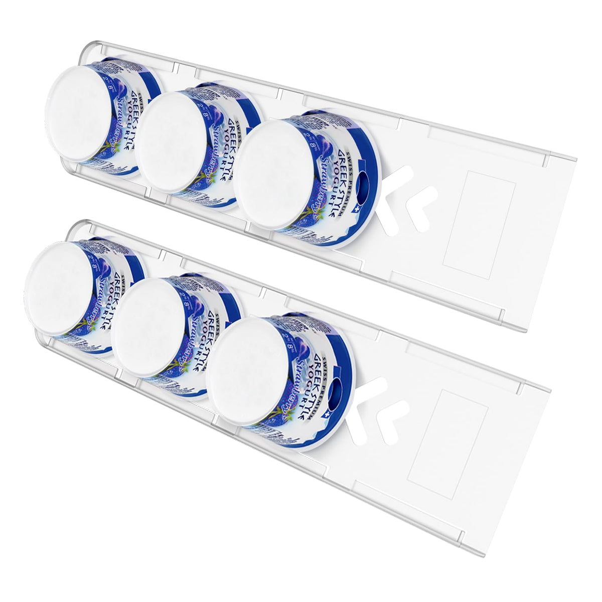 SOPHICO yogurt organizer in fridge with four-slot layout for tidy storage