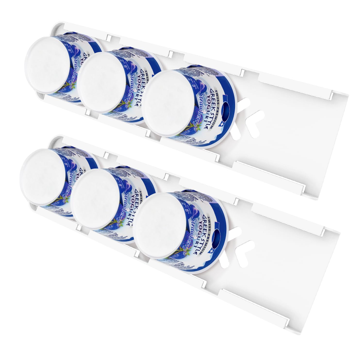 SOPHICO yogurt organizer in fridge front view saves space and keeps cups accessible