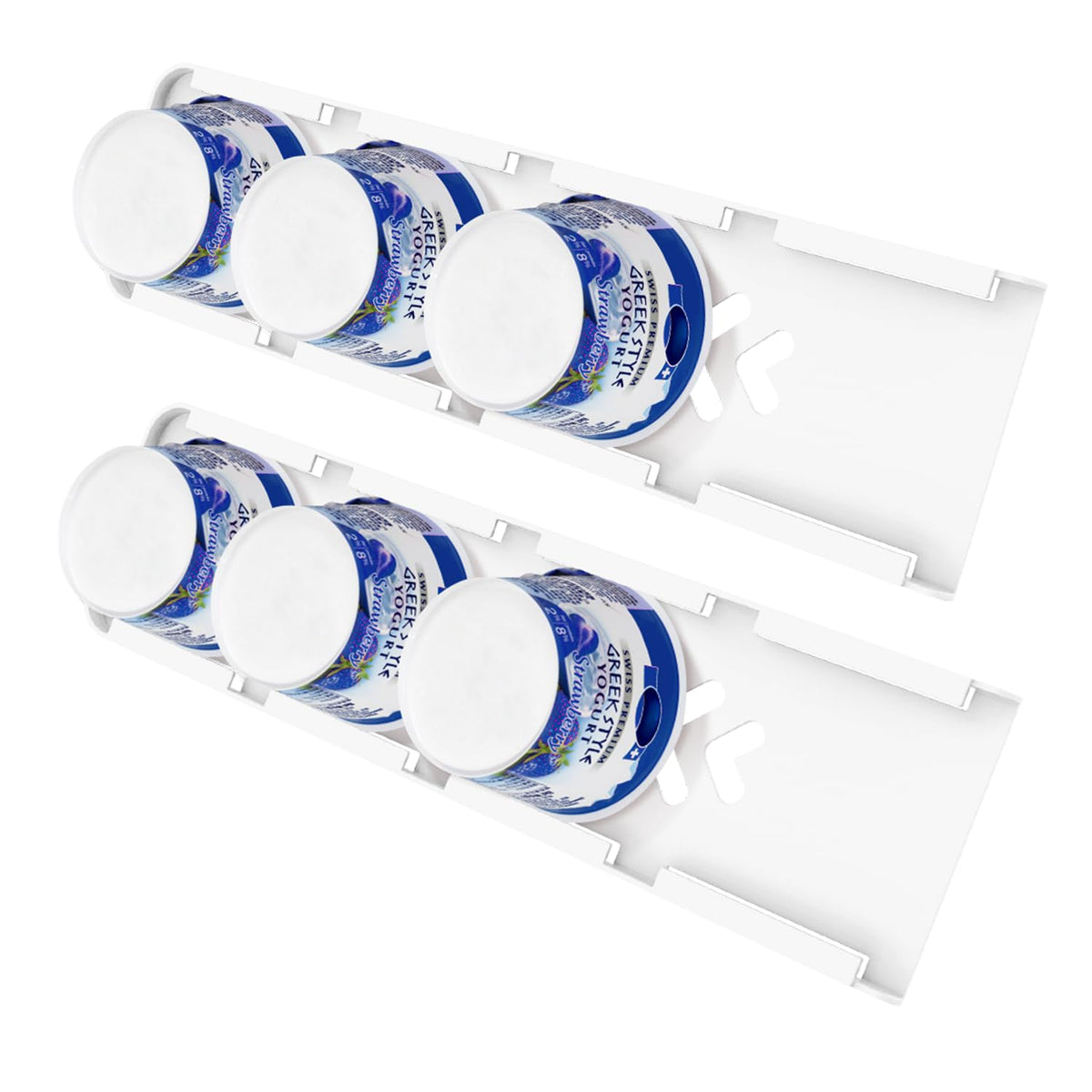 SOPHICO yogurt organizer in fridge front view saves space and keeps cups accessible