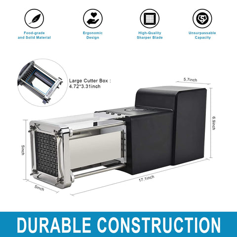 Sopito Electric French Fry Cutter blade assembly highlighting dual blade options