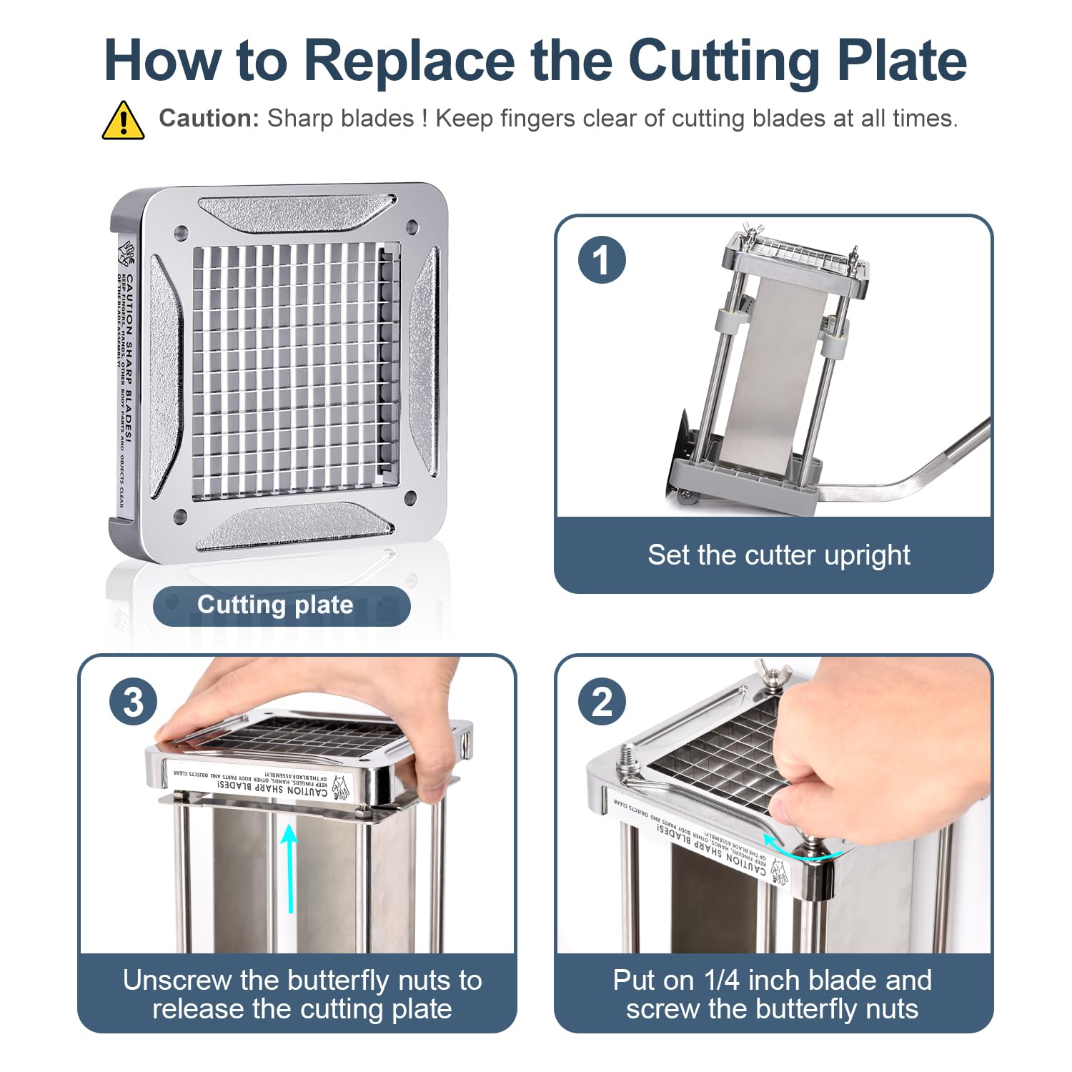 Sopito fry cutter easy-install feature supports fast replacement.