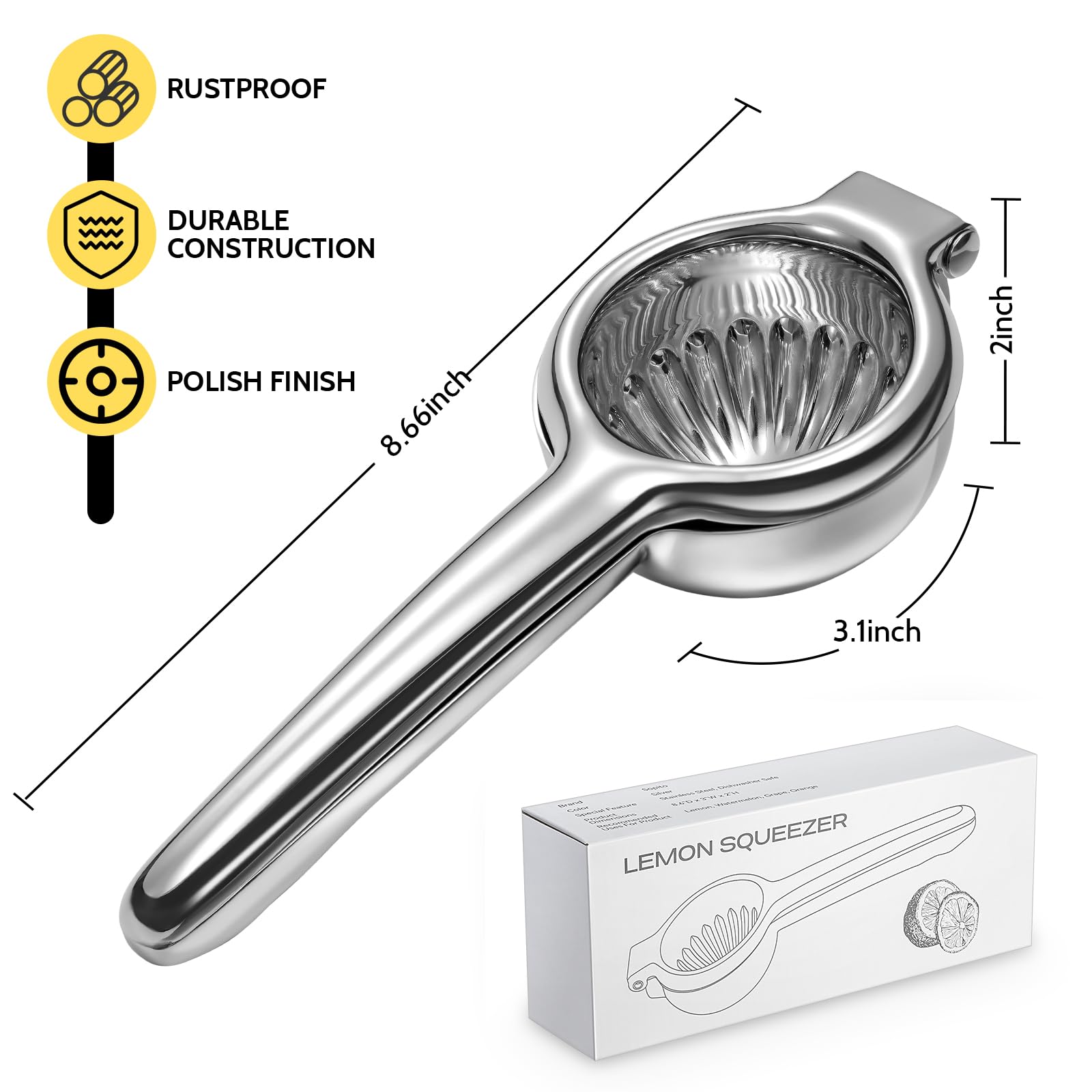 Sopito Lemon Juicer sleek, non-slip, modern design