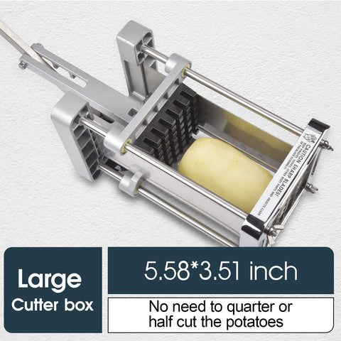 Sopito potato cutter capacity demonstrates whole-potato performance without pre-cutting.