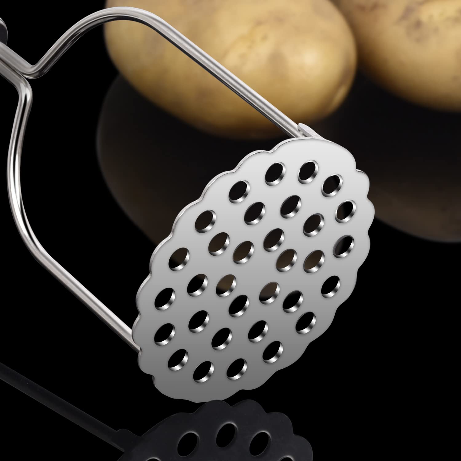 Sopito dishwasher-safe masher with cleaning brush included.