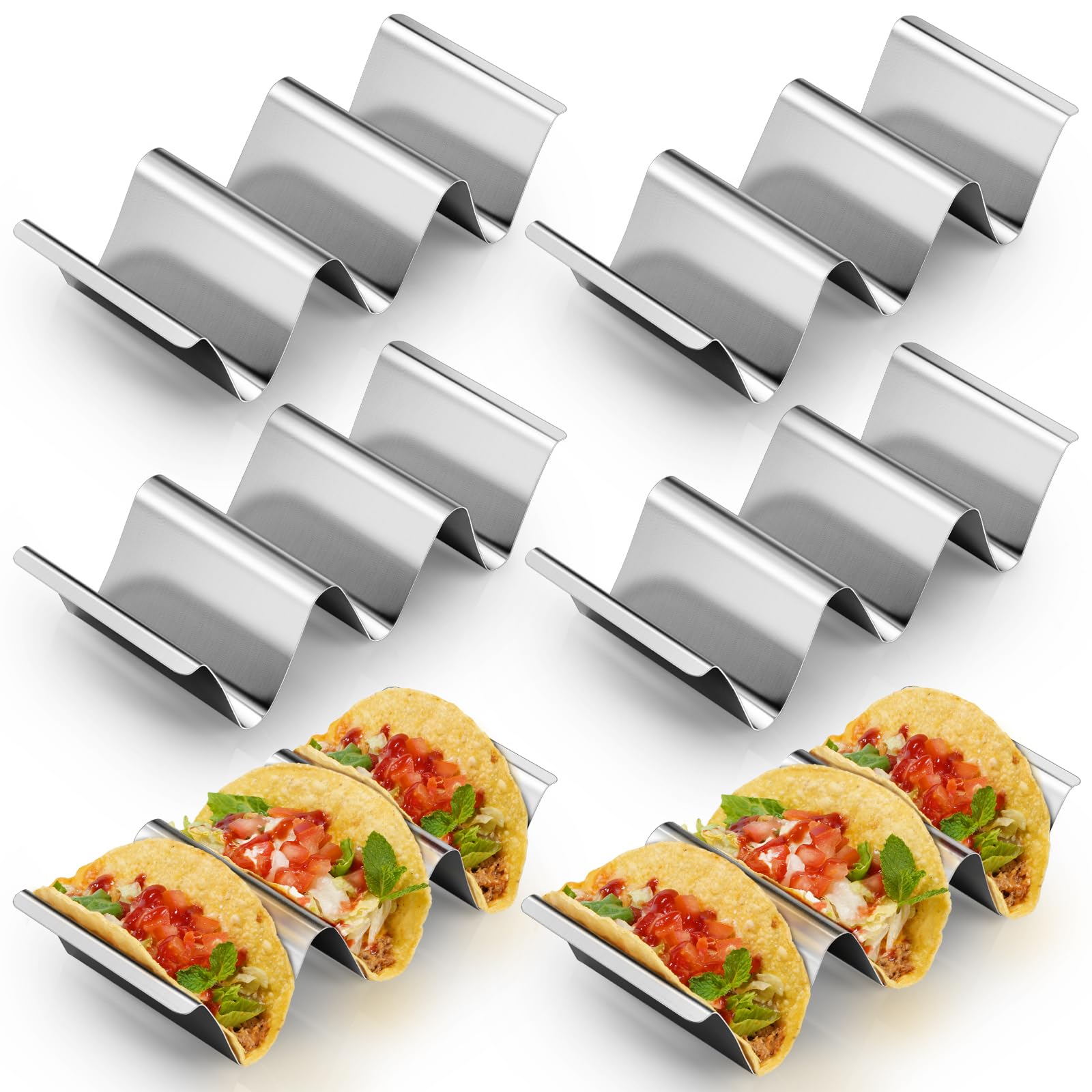 Sopito taco holder stand, a six-pack rack keeping tortillas upright for tidy fillings.