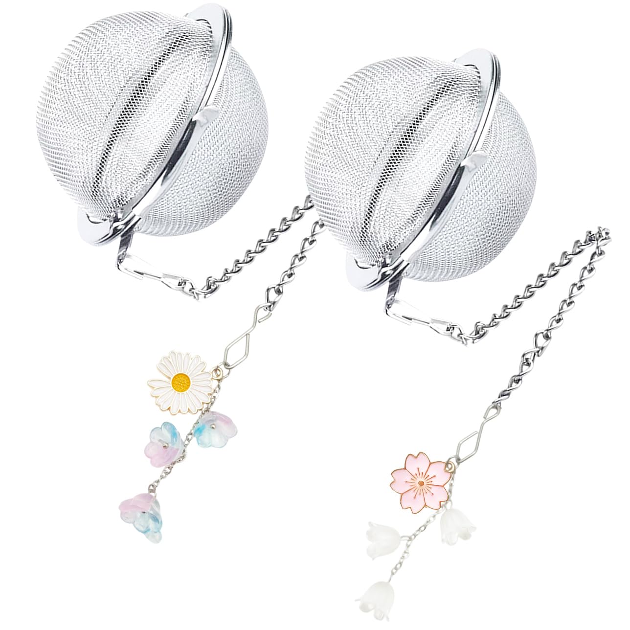 Sopopal daisy pink tea infuser pendant for stylish, leak-free tea brewing.