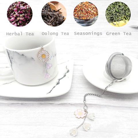 Sopopal floral pendant tea strainer adds charm and function.