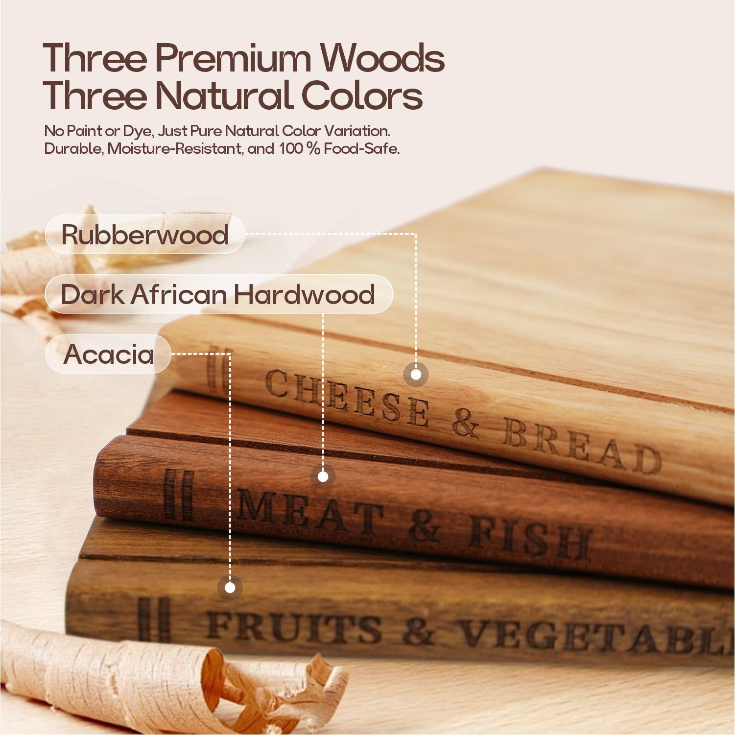Soravita Book Cutting Board Set sur support livre en acacia pour gagner de l espace