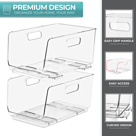 Sorbus BPA-free clear storage bin offers safe, transparent content visibility.