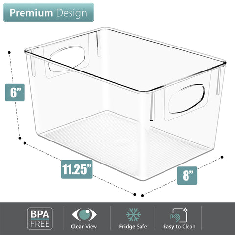 Sorbus built-in-handle storage bin makes pulling out easy.