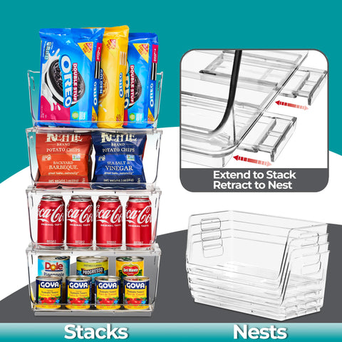 Sorbus clear bin kitchen organization enables visible contents and tidy countertops.