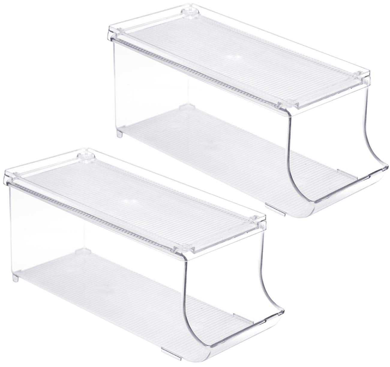 Sorbus clear organizer highlights contents and reduces clutter in the fridge.