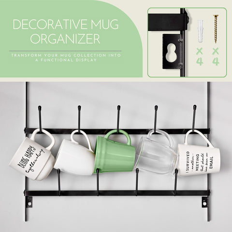 Sorbus coffee station organizer mounted on wall in modern kitchen