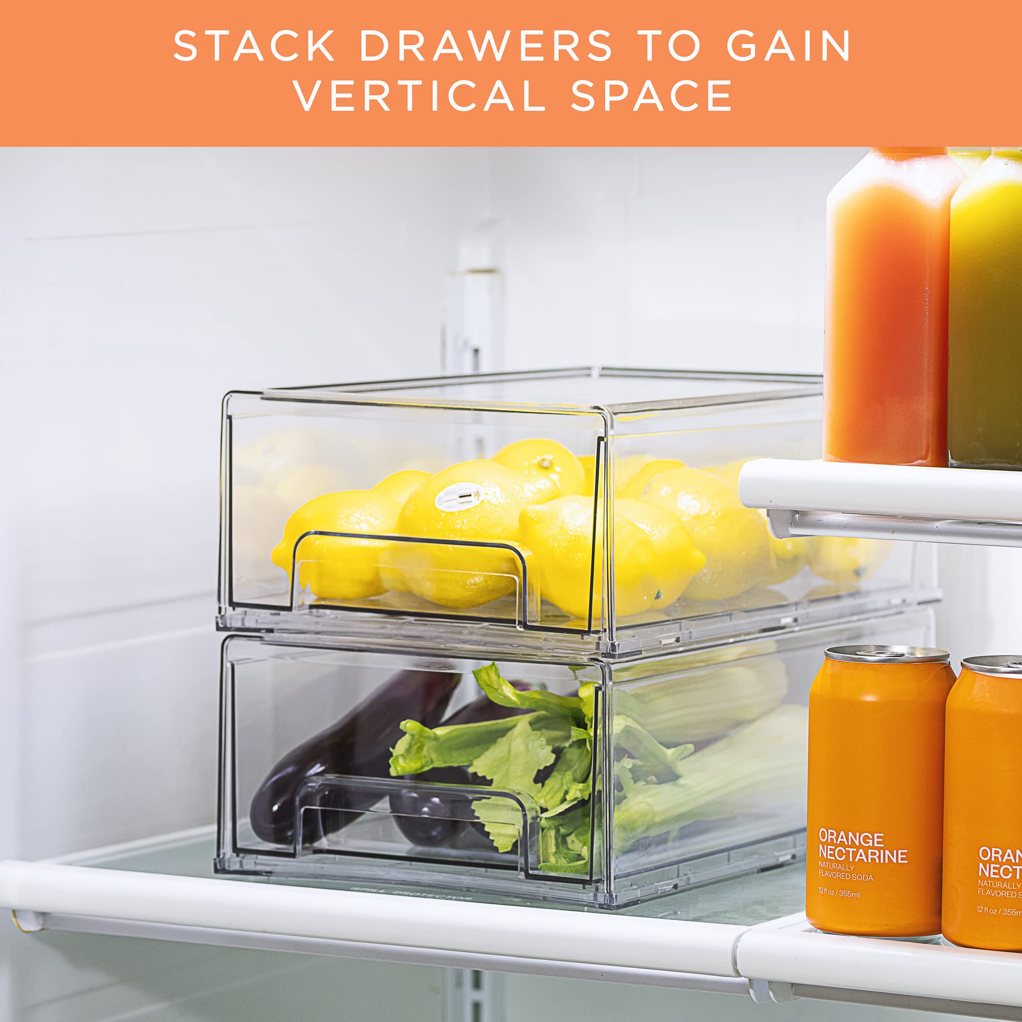 Sorbus easy-clean clear drawers simplify wiping spills and maintenance