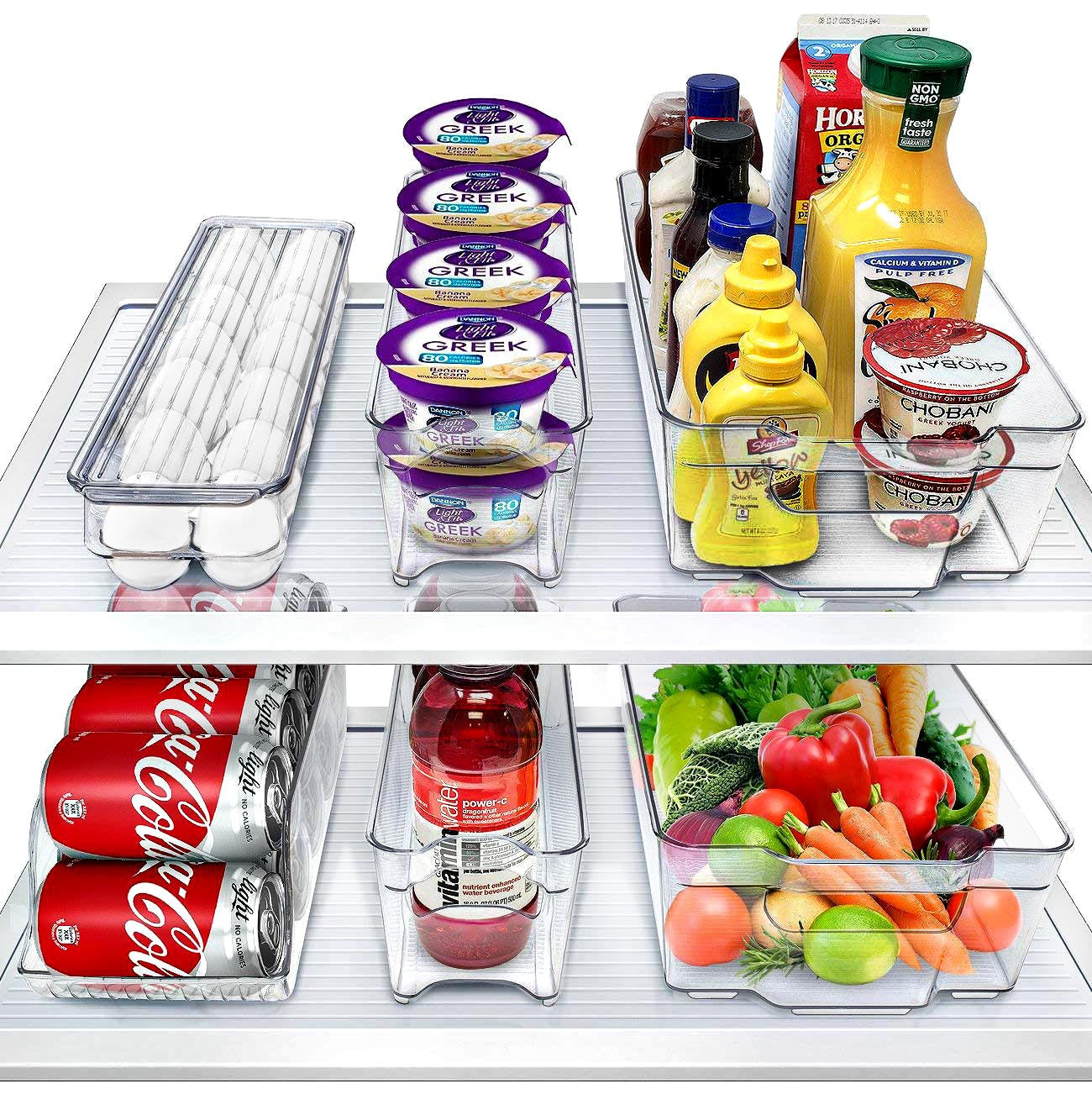 Sorbus wide fridge bin for easy snack organization and visibility