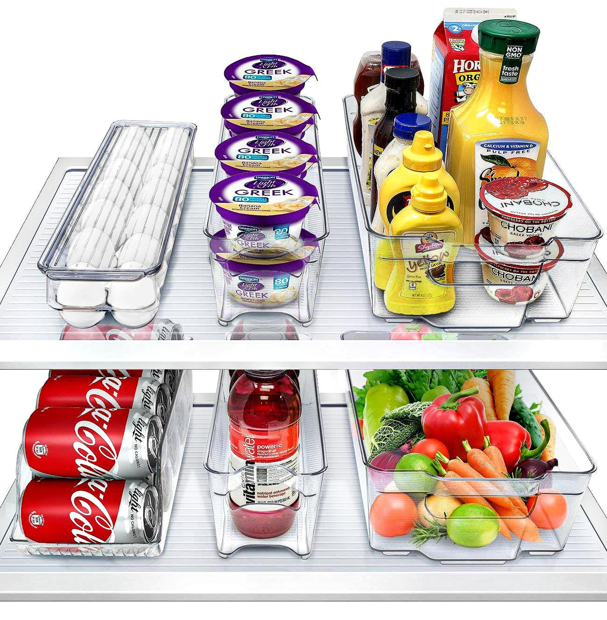 Sorbus wide fridge bin for easy snack organization and visibility