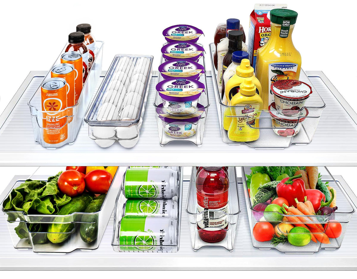 Sorbus Fridge Organizer Bins wide bin view showing space-saving design