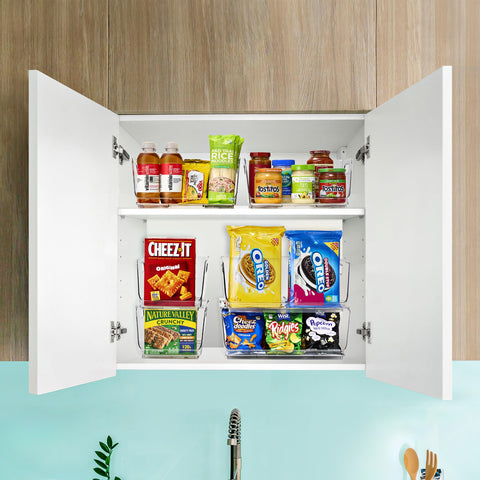 Sorbus open-front bin in fridge shows convenient grab-and-go organization for cold items.