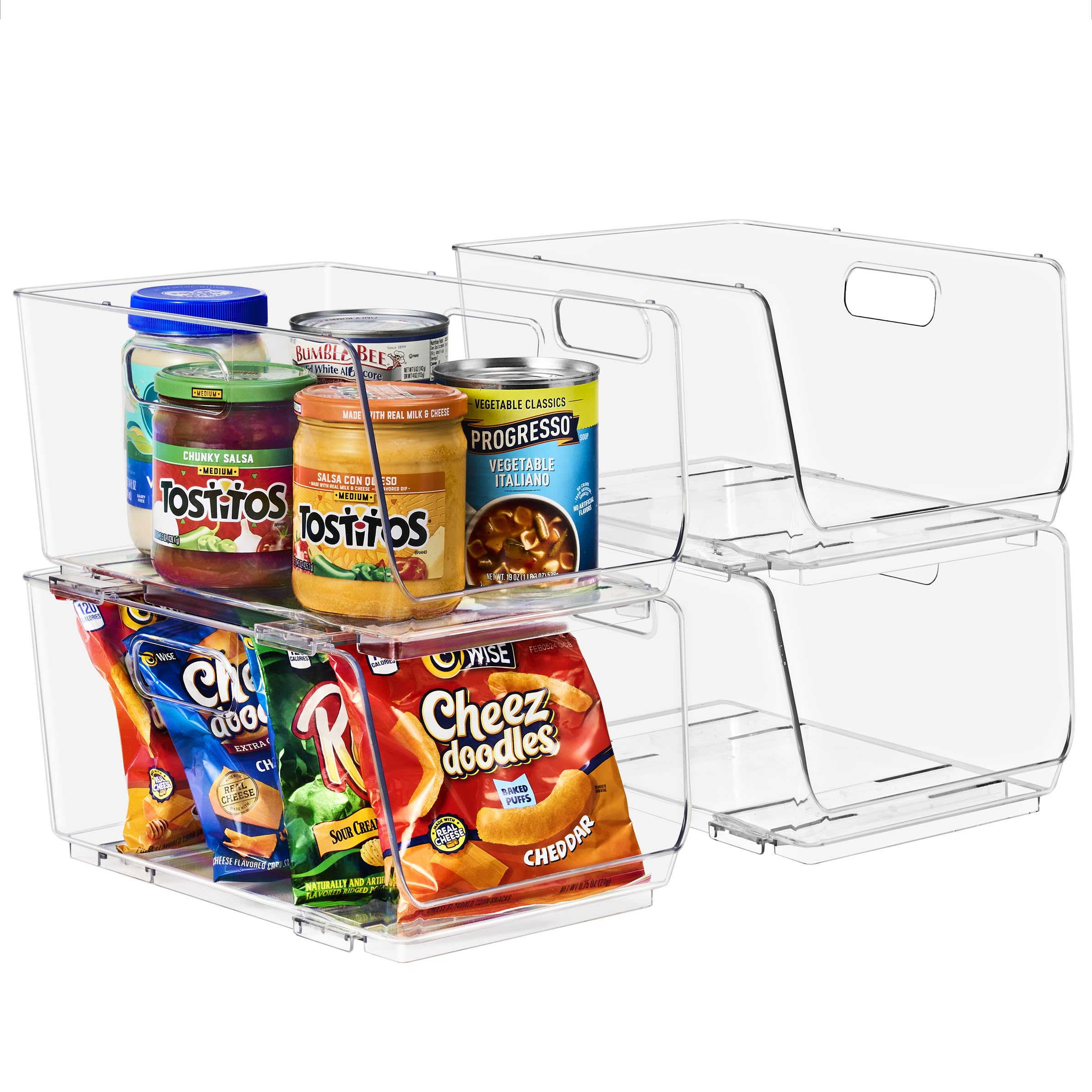 Sorbus organized kitchen and pantry setup with clear bins.