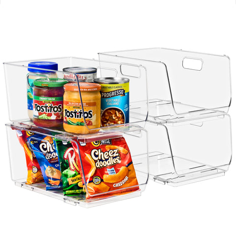 Sorbus organized kitchen and pantry setup with clear bins.
