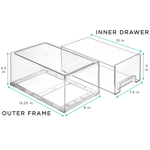 Sorbus pantry set of clear drawers offers quick item identification.