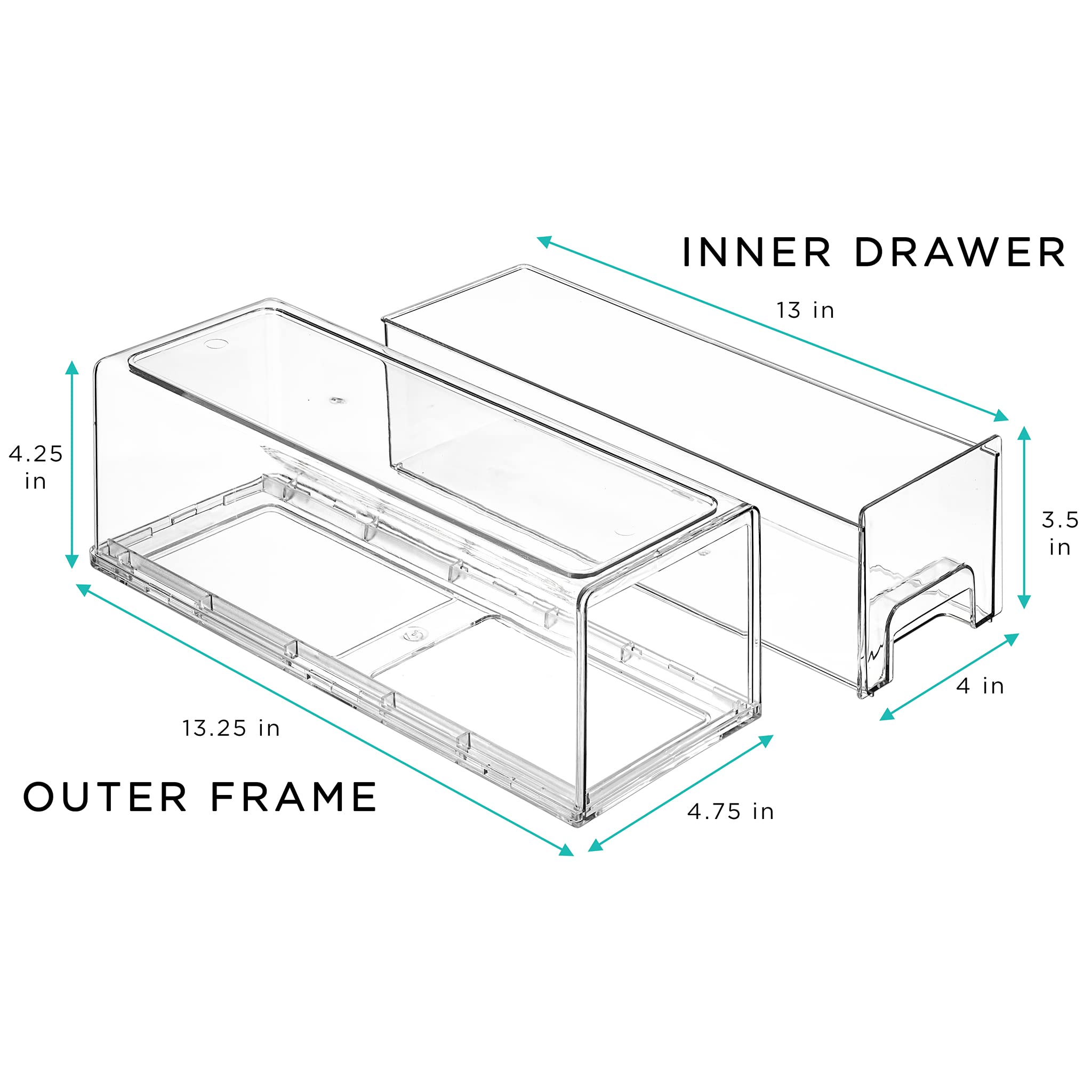 Sorbus silicone pads and rubber feet keep drawers steady on any surface.