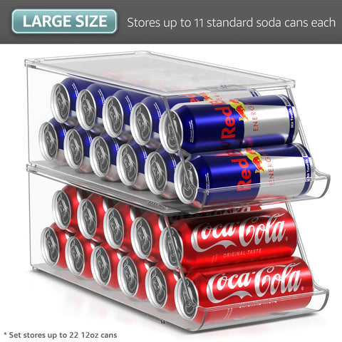 Sorbus Skinny Soda Can Dispenser clear view to monitor contents at a glance.