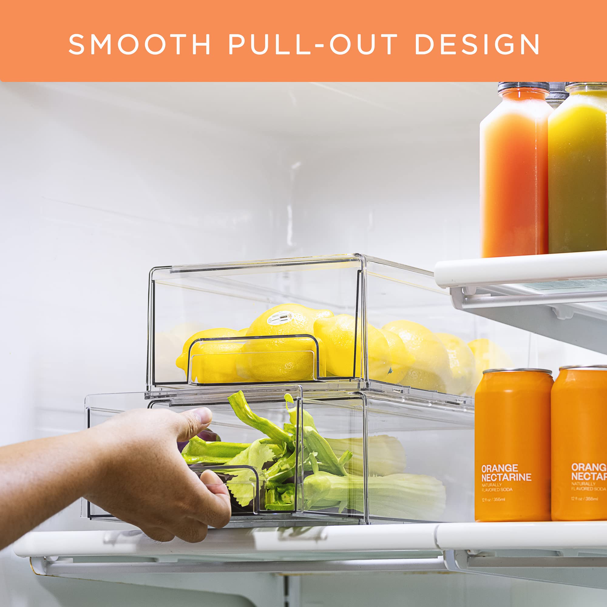 Sorbus slide-out acrylic drawers provide transparent, convenient access to kitchen essentials