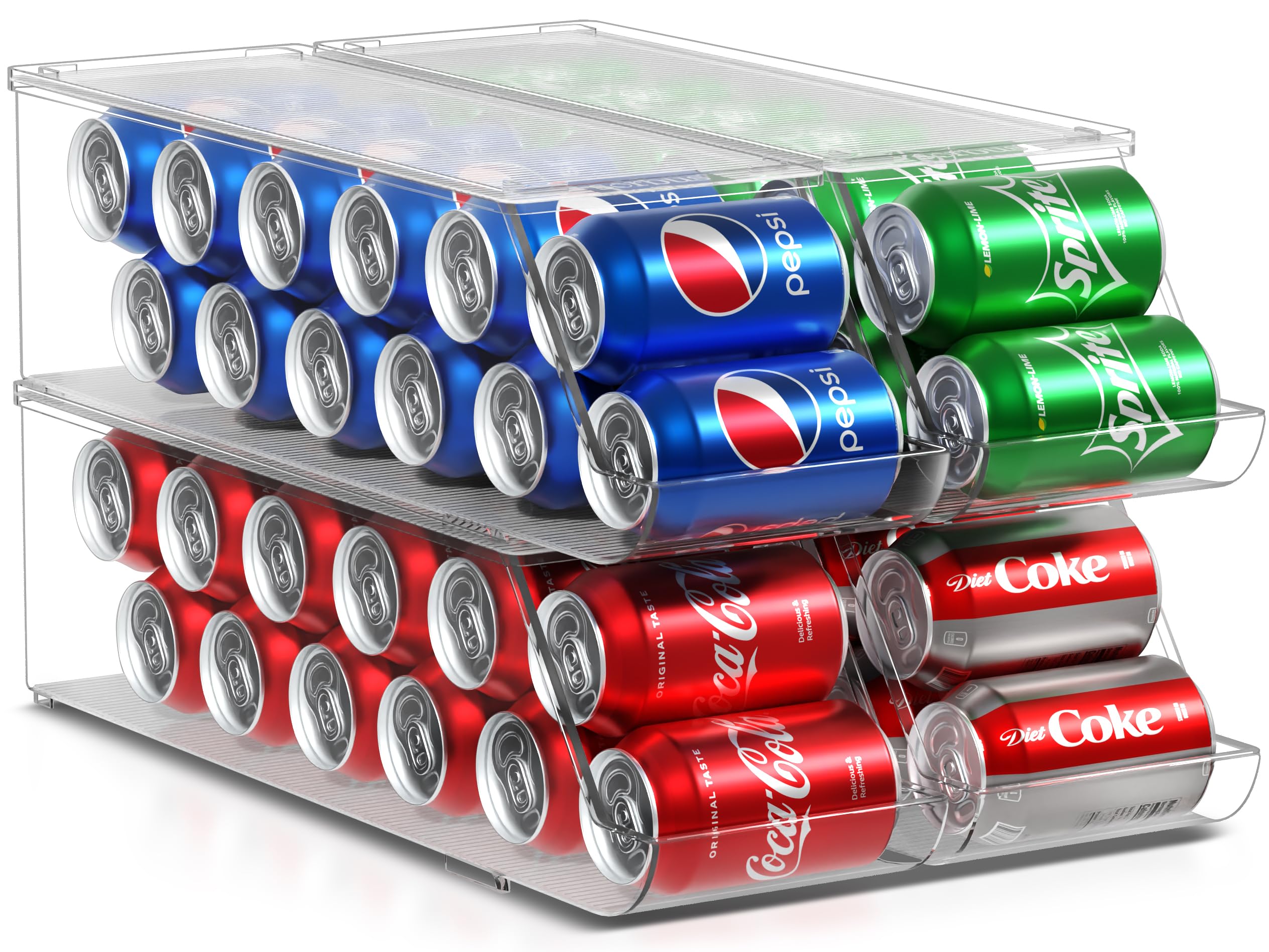 Sorbus Soda Can Organizer front view showing easy-access design for quick beverages.