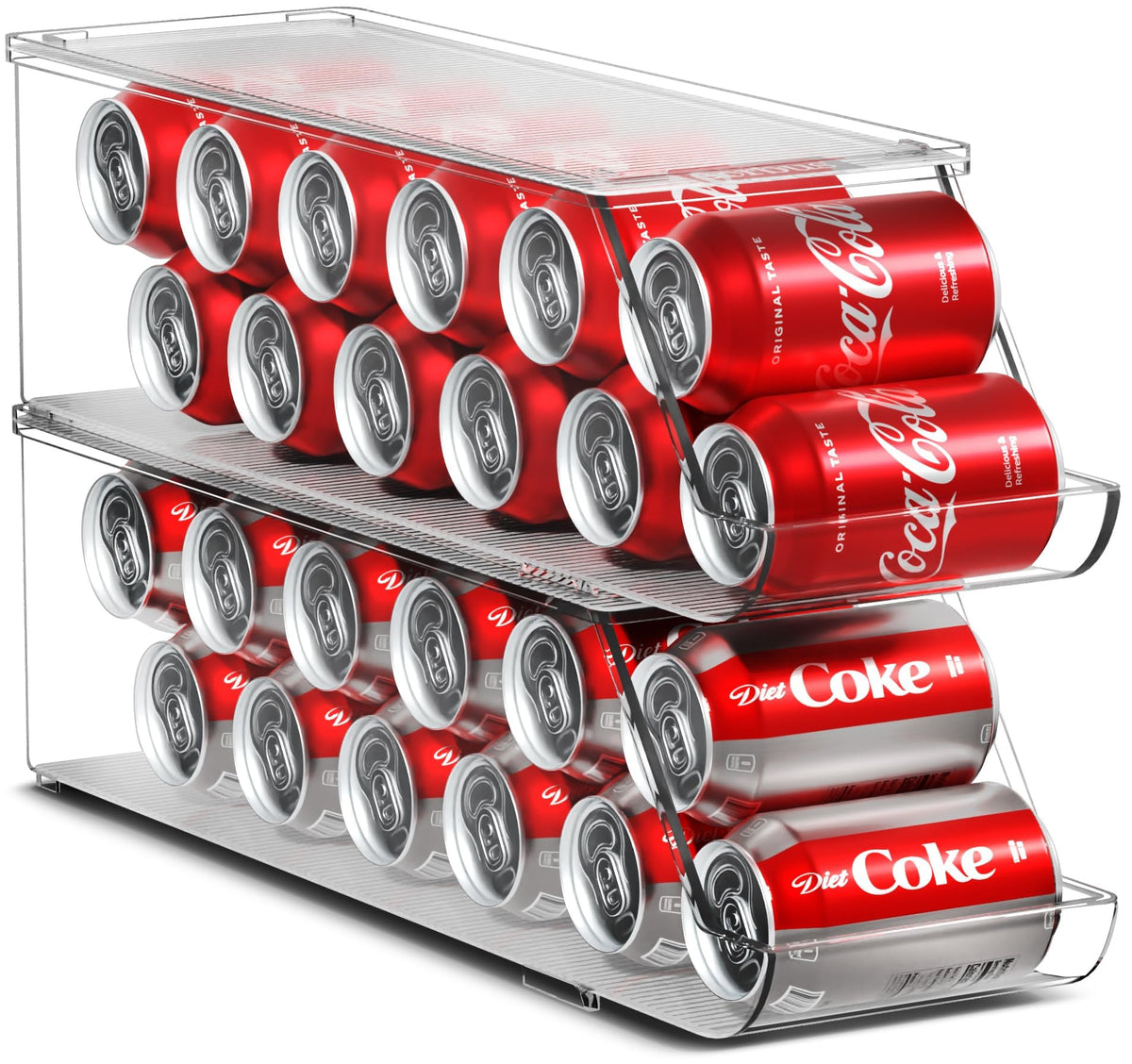 Sorbus soda can organizer with clear lid enables easy fridge organization