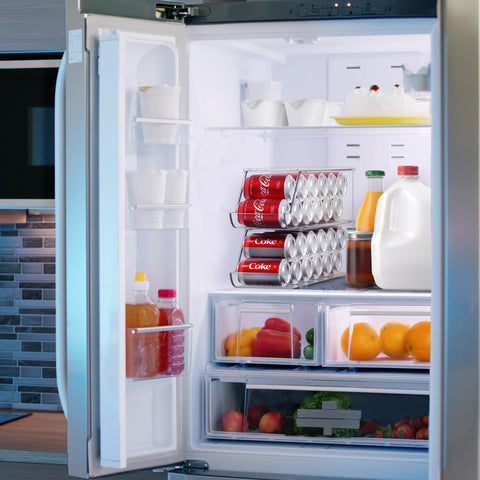 Sorbus space-saving beverage storage bin fits pantry or freezer efficiently