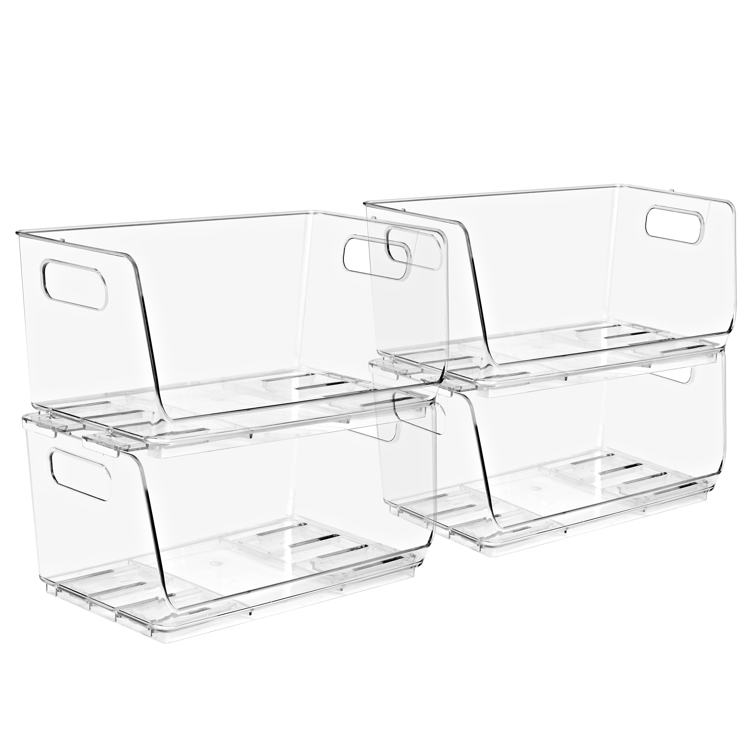Sorbus stackable open-front bin collection for organized pantry and easy access.