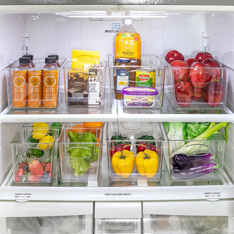 Sorbus transparent organization bin helps categorize items across rooms.