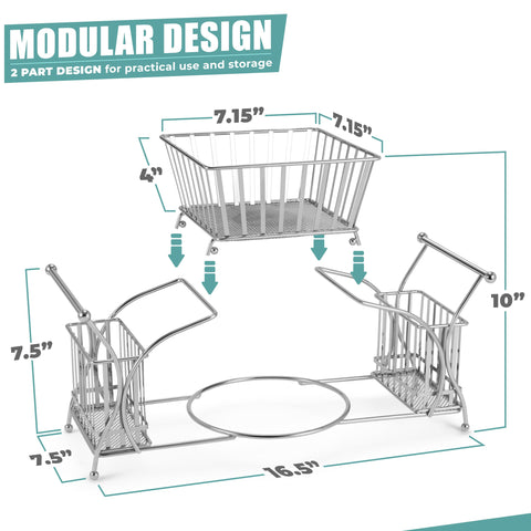 Sorbus Utensil Caddy side-handles enable effortless transport between stations.