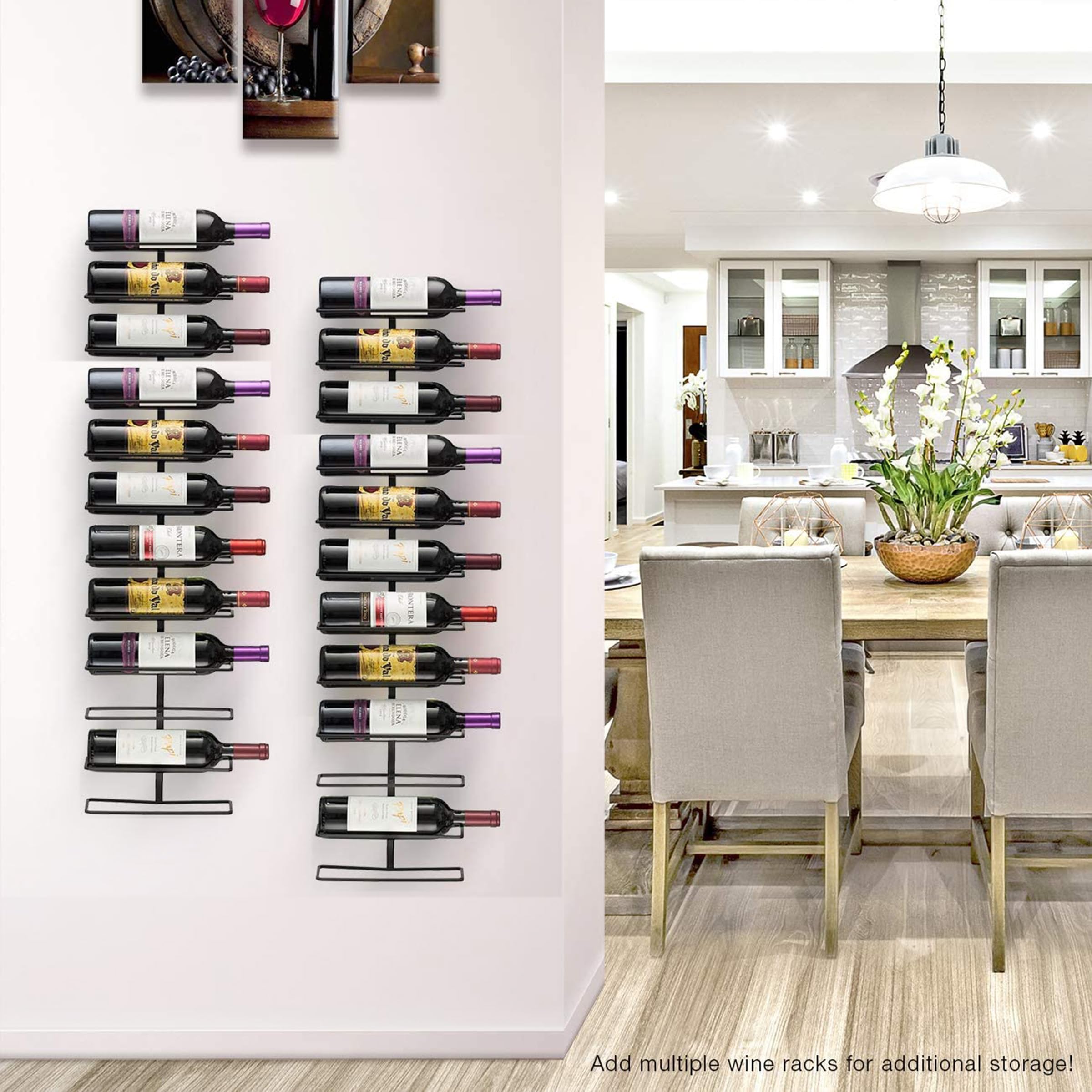 Sorbus black metal rack includes mounting hardware for quick wall installation
