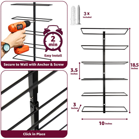 Sorbus wall-mount wine rack installation steps for quick setup.