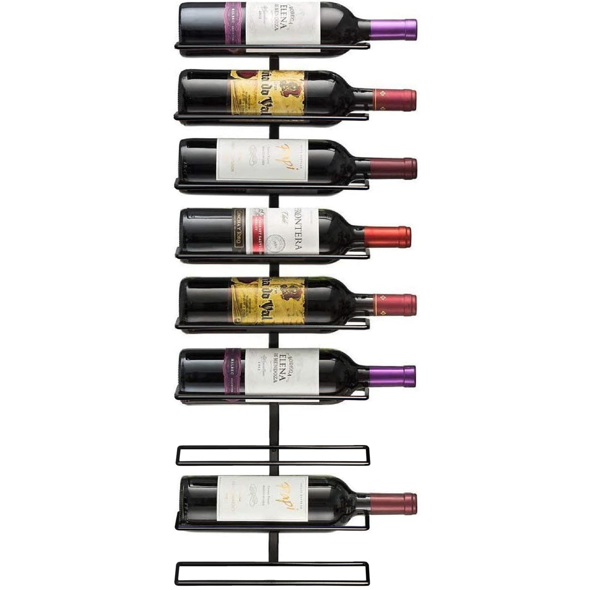 Sorbus wall-mount wine rack holds nine bottles for organized storage