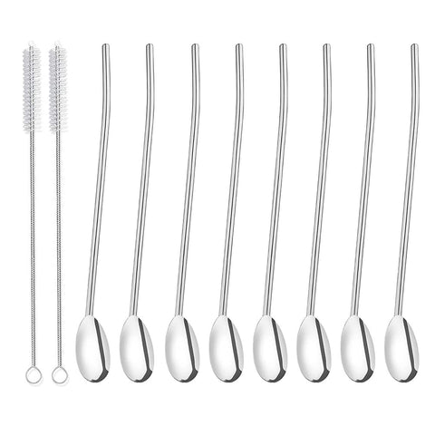 Sorfia 8.4 inch spoon-straw for sipping and stirring cold drinks